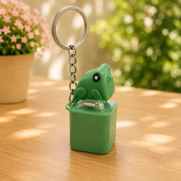 Frog Croaking Toy Keychain