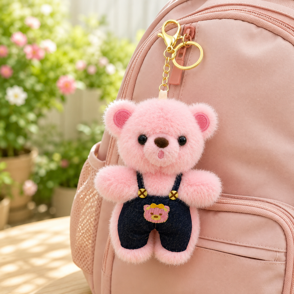 Jeans Teddy Soft Toy Keychain