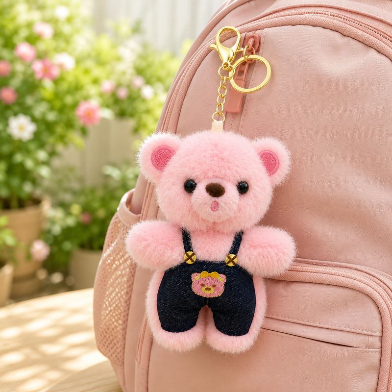 Jeans Teddy Soft Toy Keychain