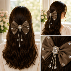 Korean Style Crystal Drop Hair Bow