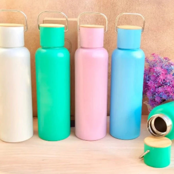 Stainless Steel Water Bottle | Leak-Proof Bottle with Bamboo Top