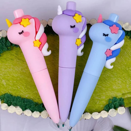 Plastic Kiwoo Cute Unicorn Cartoon Pen