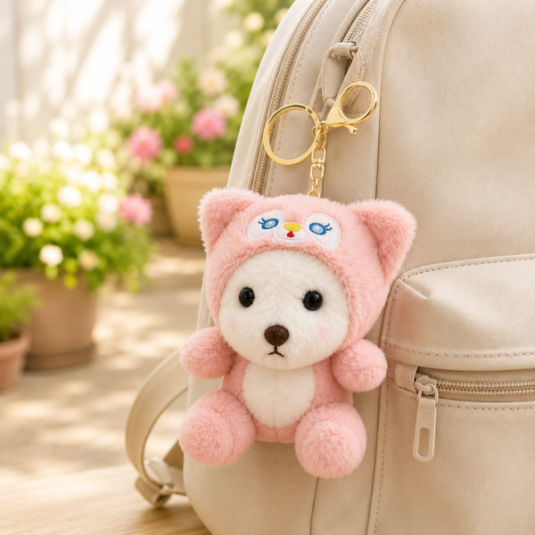 Hoodie Bear Soft Toy Keychain