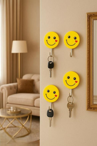 Gold Leaf Smiley Emoji small size Self Adhesive Wall Hooks