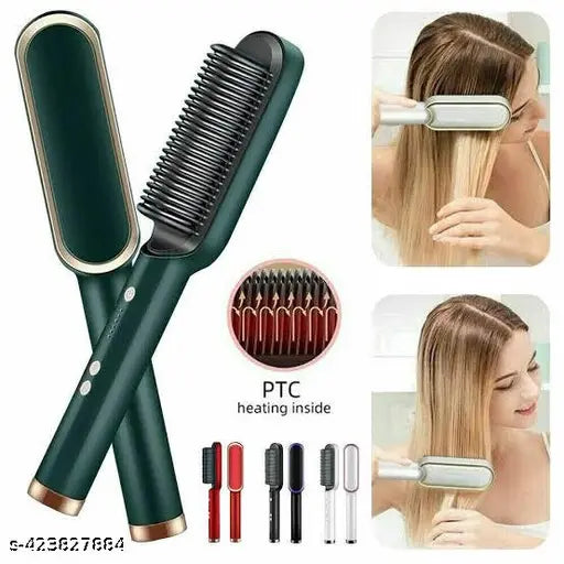 Straightener Brush with Comb