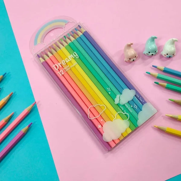 Unicorn Theme Pastel Color Pencils|Set Of 12 Shades|Attractive Colors For Kids&Girls|Fine Tip|Strong Nib|Ideal For Kids Return Gifts|Multicolor