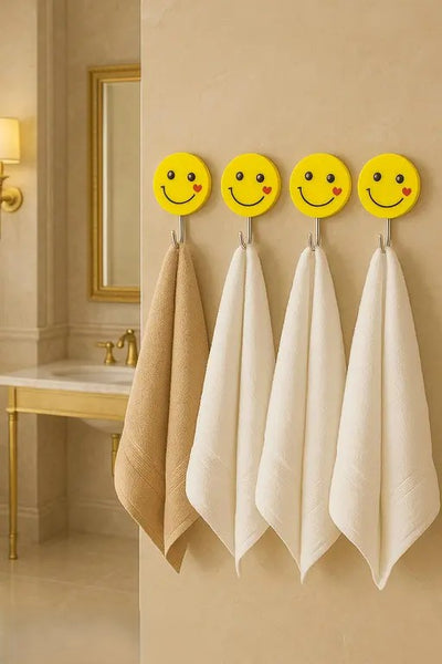 Gold Leaf Smiley Emoji small size Self Adhesive Wall Hooks