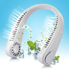 Portable Neck Fan, Bladeless Rechargeable Fan ,Personal Hanging Neck Fan