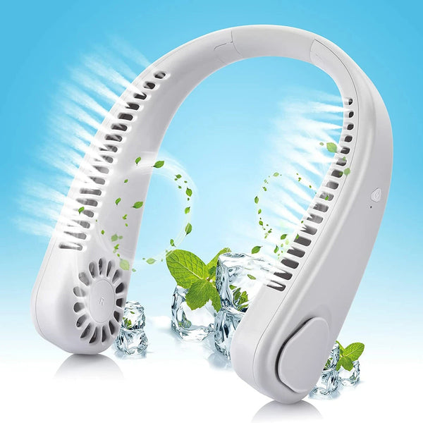Portable Neck Fan, Bladeless Rechargeable Fan ,Personal Hanging Neck Fan