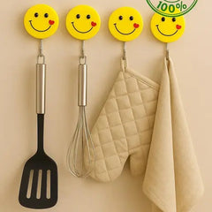 Gold Leaf Smiley Emoji small size Self Adhesive Wall Hooks