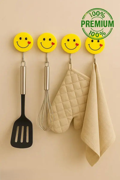 Gold Leaf Smiley Emoji small size Self Adhesive Wall Hooks