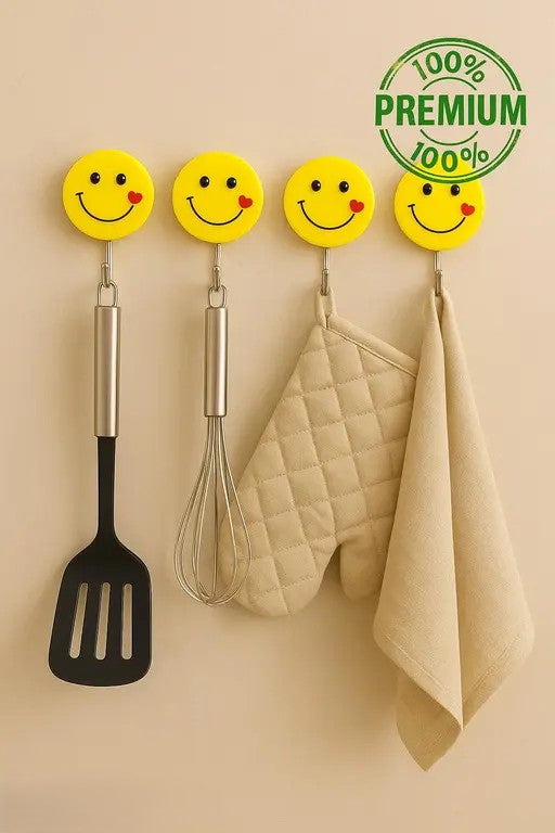 Gold Leaf Smiley Emoji small size Self Adhesive Wall Hooks