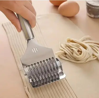 Stainless Steel Noodle Lattice Roller | Handheld Dough Cutter Kitchen Tools Baking Pastry Tool for Noodle Cutter Roller