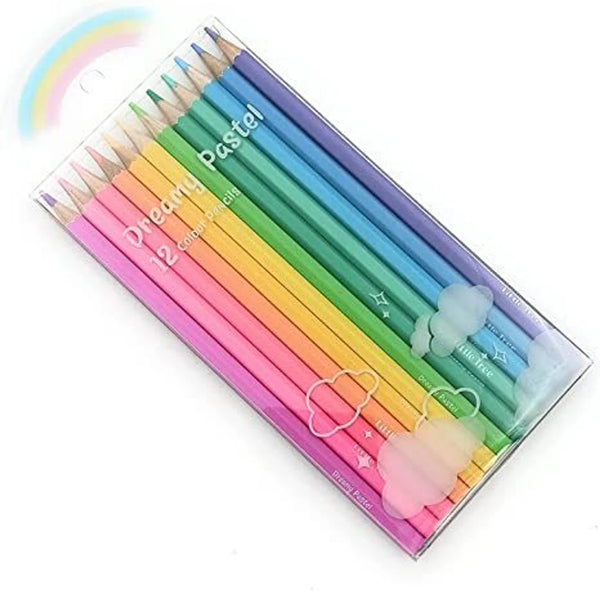 Unicorn Theme Pastel Color Pencils|Set Of 12 Shades|Attractive Colors For Kids&Girls|Fine Tip|Strong Nib|Ideal For Kids Return Gifts|Multicolor